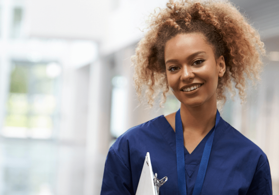 nurse with clipboard